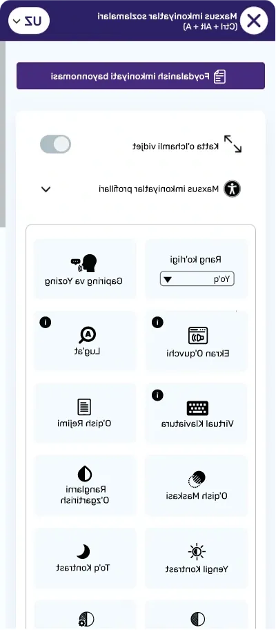 uzbek accessibilitytoolbar